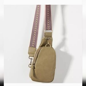 Antropology Liberty sling back bag in khaki